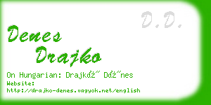 denes drajko business card